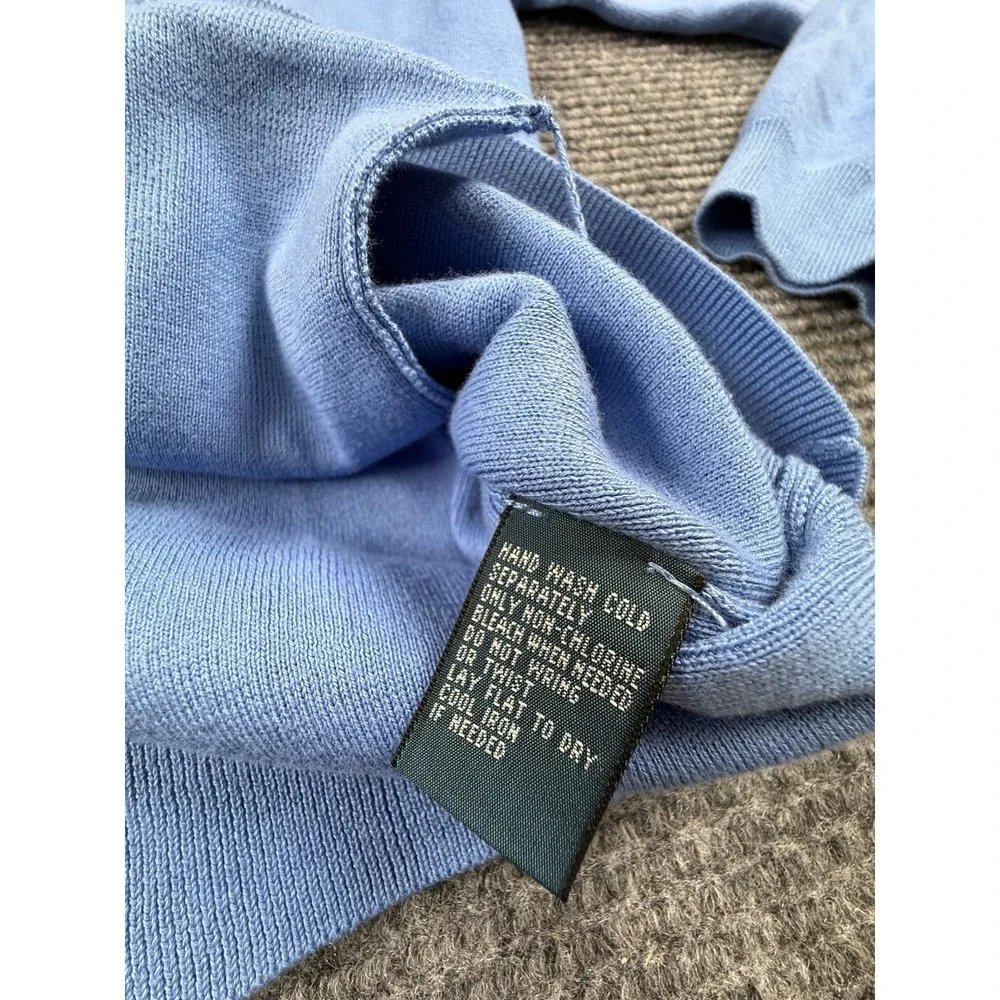 Polo Ralph Lauren Cardigan Sweater Mens M Blue Excellent Pima Cotton V-Neck